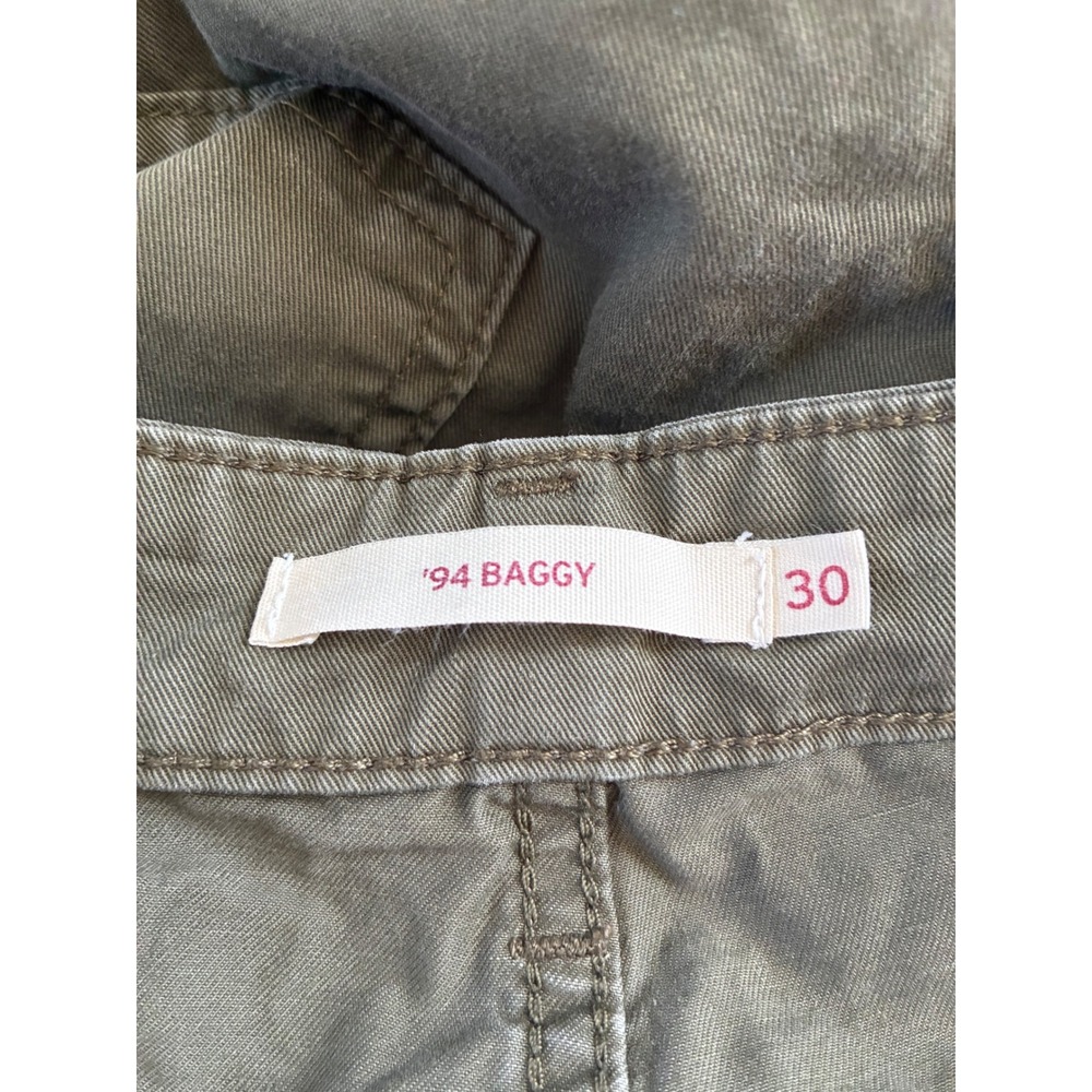 Levis 94 Baggy Cargo Pants Olive Green Womens 30 Wide Leg Utility Streetwear - Picture 5 of 9